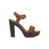 Sandali color cuoio con fascia effetto intrecciato e tacco 12 cm Lora Ferres, Donna, SKU w044000028, Immagine 0